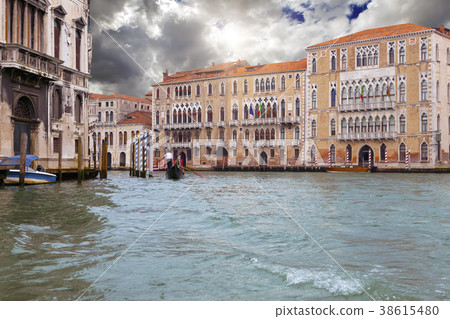 Italy. Venice. Grand Canal with gondola 38615480
