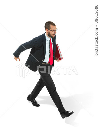 Full body portrait of businessman with folder on Full body portrait of businessman with folder on 38615686