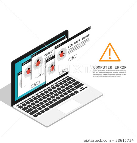 computer bug error notification popup vector computer bug error notification popup vector 38615734