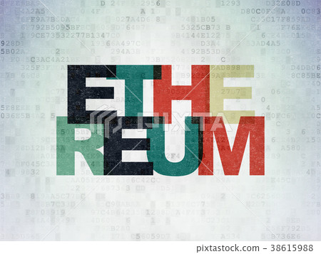 Blockchain concept: Ethereum on Digital Data Paper Blockchain concept: Ethereum on Digital Data Paper 38615988