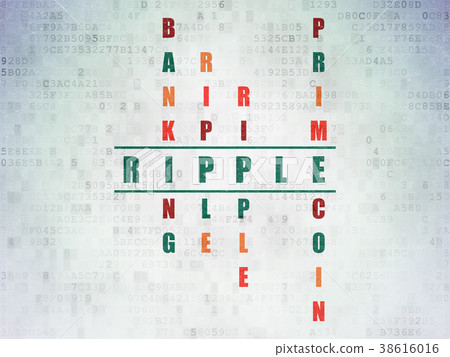 Cryptocurrency concept: Ripple in Crossword Puzzle 38616016