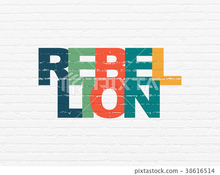Political concept: Rebellion on wall background Political concept: Rebellion on wall background 38616514