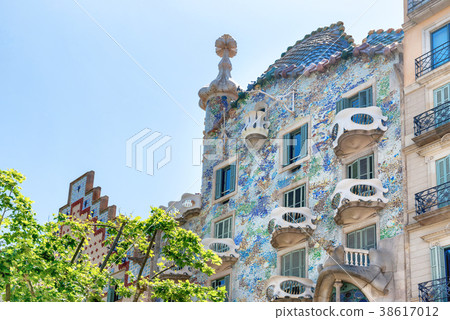 Facade of Casa Batllo in Barcelona Facade of Casa Batllo in Barcelona 38617012