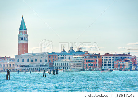 San Marco square with Bell tower in Venice, Italy 38617145