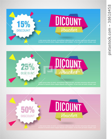 Three discount Voucher template layouts 38618458