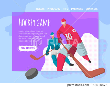Hockey players in abstract flat style. Vector 38618876