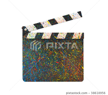 Colorful painted film clapperboard Colorful painted film clapperboard 38618956