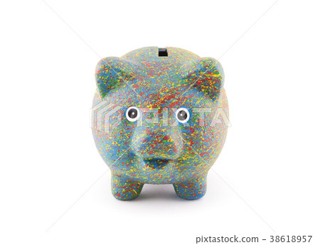 Colorful painted piggy bank with clipping path Colorful painted piggy bank with clipping path 38618957