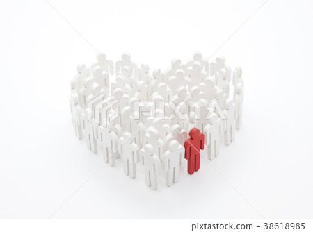 Group of people in the shape of a heart Group of people in the shape of a heart 38618985