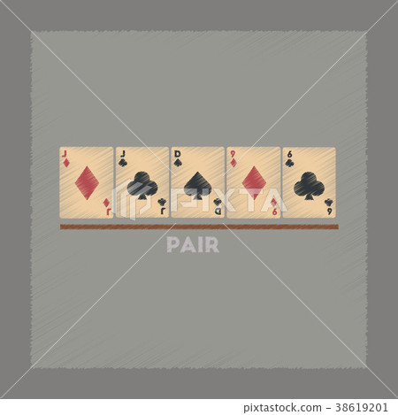 flat shading style icon pair poker 38619201