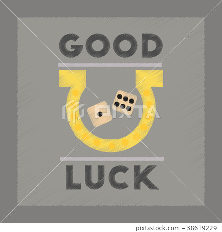 flat shading style icon good luck logo - Stock Illustration [38619229 ...