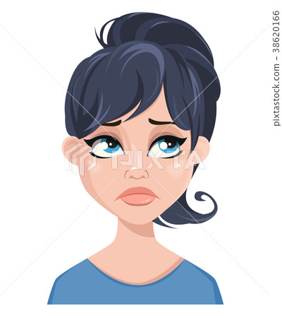 Facial expression of a woman - sad, unhappy Facial expression of a woman - sad, unhappy 38620166