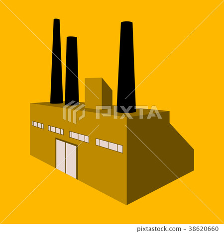 Factory building icon vector set in the flat style - Stock Illustration ...