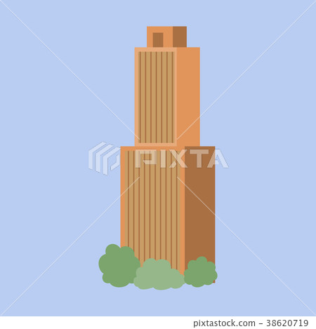 Downtown skyscraper with skyline reflections on 38620719