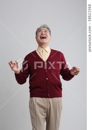 亞洲人的表情，資深，中年，老人，特寫鏡頭，笑，微笑，幸福，健康 38621568