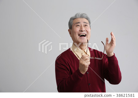 亞洲人的表情，資深，中年，老人，特寫鏡頭，笑，微笑，幸福，健康 38621581