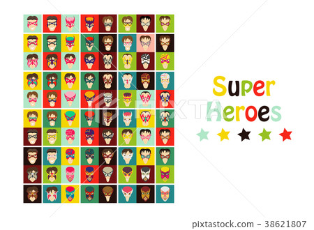 Set of Superhero in Action. Superhero character Set of Superhero in Action. Superhero character 38621807