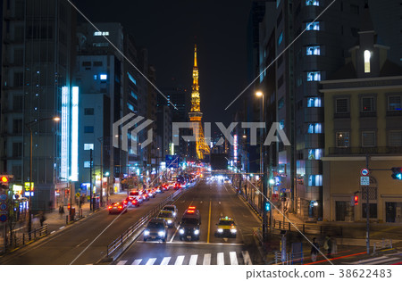 Tokyo night view Route 1 Building and Road Tokyo night view Route 1 Building and Road 38622483