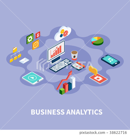 Isometric Analytics Round Composition 38622716