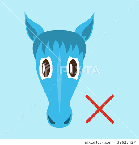 Flat icon silhouette of a horse's head 38623427