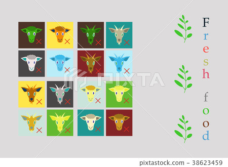 Set of butchery logo templates. Farm animals 38623459