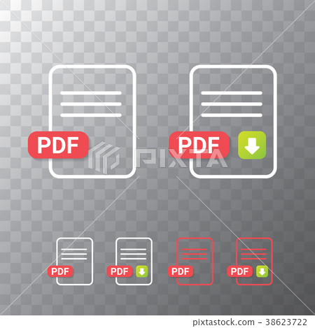 vector flat PDF file icon and vector pdf download 38623722