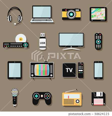 Technology and multimedia digital devices icons Technology and multimedia digital devices icons 38624115