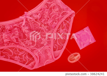 Sexy women's lace panties with condom 38624241