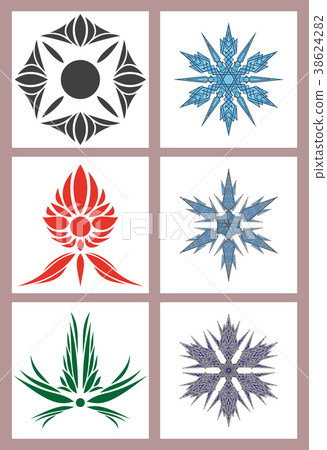 Set of Flowers Logo Template 38624282