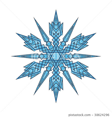 Big crystal snowflake in flat style on transparent 38624296
