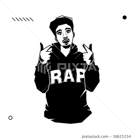 young male rapper with pointing hands young male rapper with pointing hands 38625234