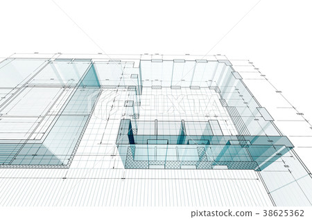 3d rendering blueprint construction 38625362