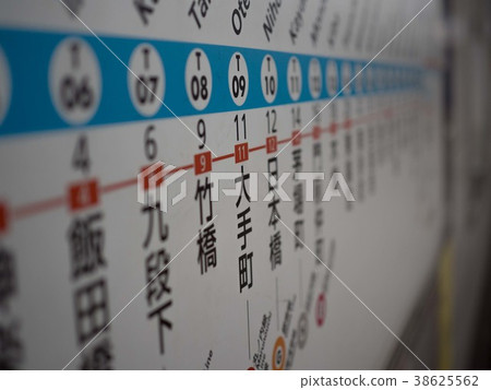 [東京]東京地鐵東西線大手町站的信息板 38625562
