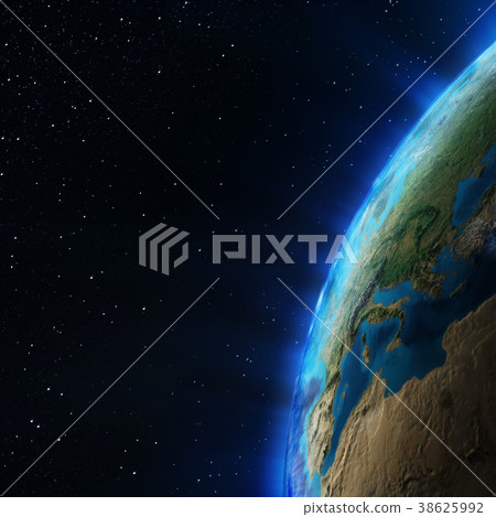 Atmosphere from space 3d rendering Atmosphere from space 3d rendering 38625992