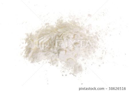 starch heap pile isolated on white background. Top starch heap pile isolated on white background. Top 38626516