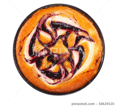 Homemade pie isolated on white background. Top 38626520