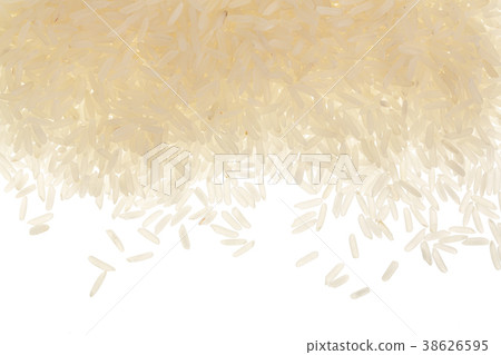 rice grains isolated on white background. Top view 38626595