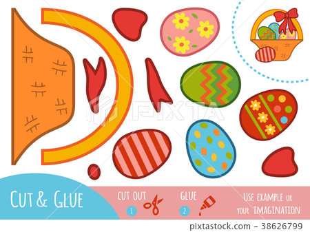 Education paper game for children, Easter basket 38626799