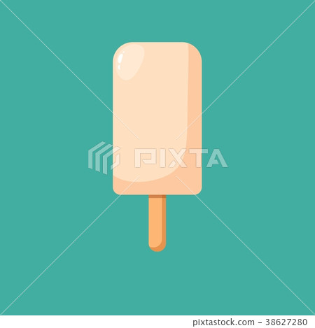 Illustration of a white toothpick ice cream 38627280