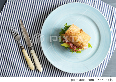 sandwich with bacon and avocado pierced sandwich with bacon and avocado pierced 38628510