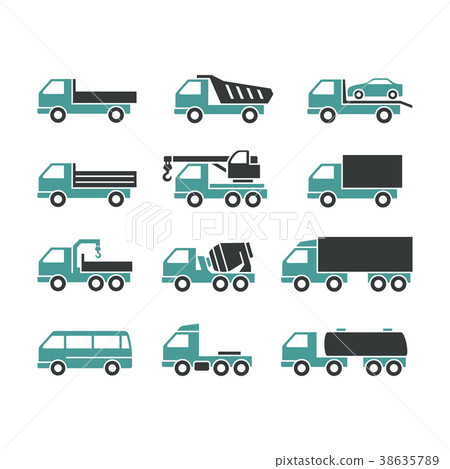 Icons of different trucks Icons of different trucks 38635789