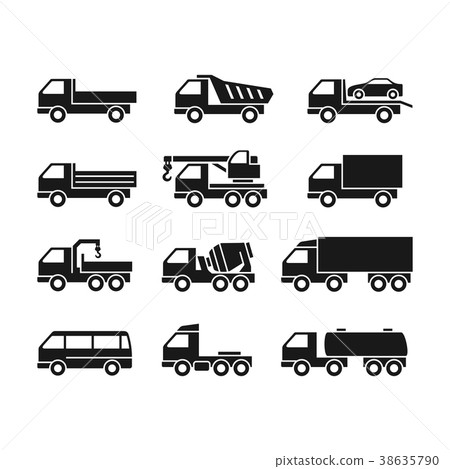 Set of icons of trucks 38635790