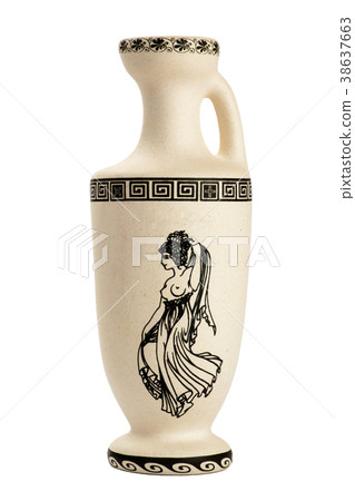 Souvenir amphora on a white background 38637663