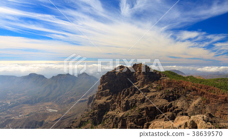 Landscape of volcanic mountains on Gran Canaria  38639570