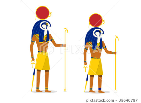 Ra, god of the sun isolated on white in vector art Ra, god of the sun isolated on white in vector art 38640787