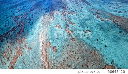 Aitutaki aerial view reef polynesia Cook islands Aitutaki aerial view reef polynesia Cook islands 38642420