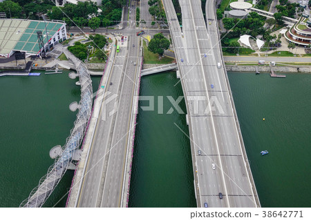 Aerial view of highway in Singapore Aerial view of highway in Singapore 38642771