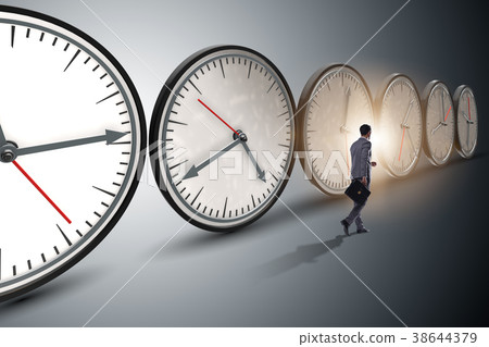The businessman in time management concept 38644379