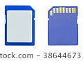 Blue sd card with empty nameplate isolated  white  38644673