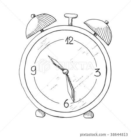Hand drawn alarm clock Hand drawn alarm clock 38644813